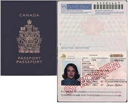 Canadian passport example
